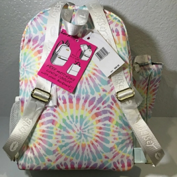 Betsey Johnson tie dye backpack with lunchbox NWT - Picture 3 of 6